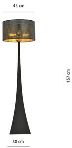 Estrella Lp1 Black/Gold 1156/Lp1 Lampa Podłogowa Oryginalny Design Duży Abażur
