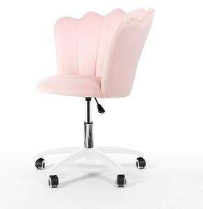 Krzesło obrotowe dla dziewczynki Princessa w kolorze pudrowego różu
