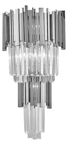 Pipe Organ Wall L chrome - dwurzędowy kinkiet kryształowy 60cm chrom