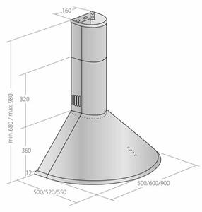 Okap AKPO WK-4 Dandys 90 Inox 66dB klasa D