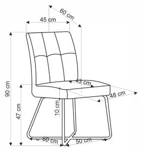 Popielate tapicerowane krzesło metalowe - Salio