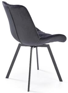 Czarne metalowe krzesło z obrotowym welwetowym siedziskiem - Blubell