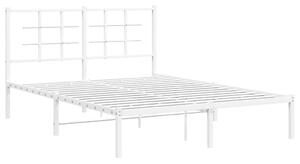 Białe metalowe łóżko małżeńskie 140x200 cm - Sevelzo