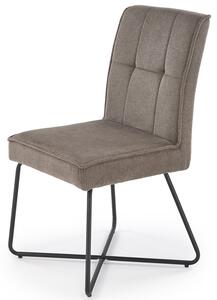 Popielate tapicerowane krzesło metalowe - Salio