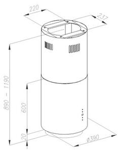 Okap VDB Tube BiaÅy
