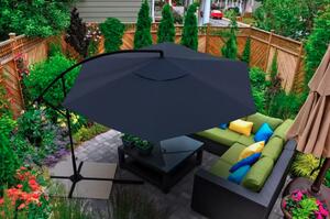 Składany parasol ogrodowy SUNVI 300 cm, grafit + darmowe opakowanie