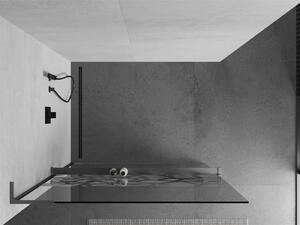Mexen Kioto+ L ścianka prysznicowa z półką Walk-in 110 x 200 cm, biały wzór, gun metal szczotkowany - 800-110-123-95-85