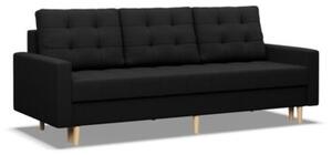 Kanapa skandynawska, pikowana, NUBO, 212x92x92 cm, czarny| TYLETEGOTU