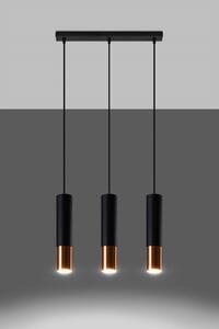 Lampa wisząca LOOPEZ 3L czarny/miedź Sollux Lighting