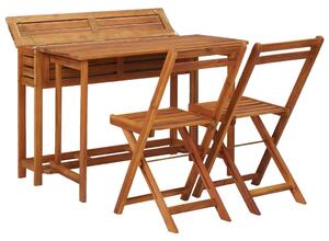 Ogrodowy stół z donicą i 2 krzesłami bistro, drewno akacjowe