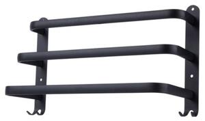 Wieszak na ręczniki aluminiowy czarny 40 cm