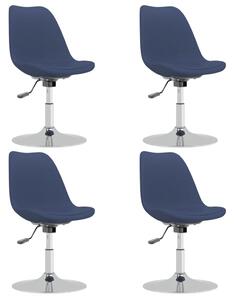 Obrotowe krzesła stołowe, 4 szt., niebieskie, obite tkaniną