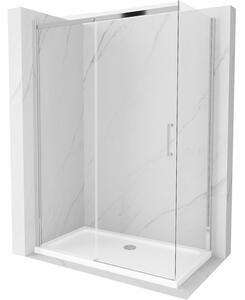 Mexen Omega kabina prysznicowa rozsuwana 130 x 70 cm, transparent, chrom + brodzik Flat - 825-130-070-01-00-4010