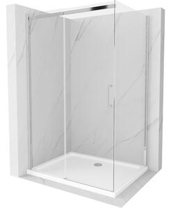 Mexen Omega kabina prysznicowa rozsuwana 110 x 80 cm, transparent, chrom + brodzik Flat - 825-110-080-01-00-4010