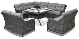 Meble ogrodowe technorattanowe Toledo Comida 9 Angular Garden Point antracyt