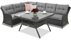 Meble ogrodowe technorattanowe Toledo Comida 5 Angular Garden Point antracyt