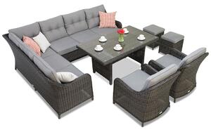 Komplet wypoczynkowy z narożnikiem Toledo Comida 7 antracyt Garden Point
