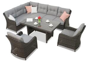 Zestaw technorattanowy Toledo Comida 7 antracyt Garden Point