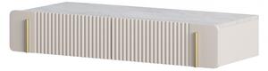 Toaletka Malmi 100 cm wisząca z szufladami - kaszmir / crema bianca / złoty