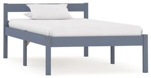 Rama łóżka z 2 szufladami, szara, lita sosna, 100 x 200 cm