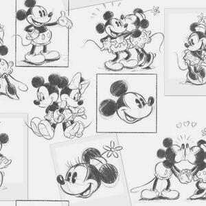 Noordwand Kids at Home Tapeta Mickey and Minnie, rysunkowa, biało-czarna