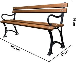 Ławka ogrodowa BASTER Królewska palisander 0120