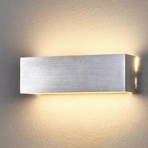 Kinkiet LED Ranik Lindby, aluminiowy / szary / cynkowy, przedpokój, aluminium, nowoczesny