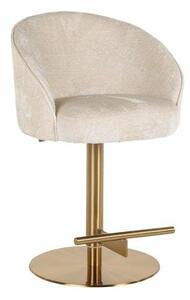 MebleMWM RICHMOND krzesło barowe ZABI regulowane - jasny szenil, złota podstawa