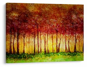 Obraz - Malowanie lasu liściastego (70x50 cm)