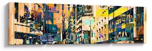 Obraz malowanej abstrakcji (170x50 cm)