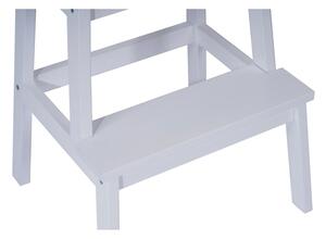 Biały stołek z drewna kauczukowego ze schodkiem Corg – Bonami Selection