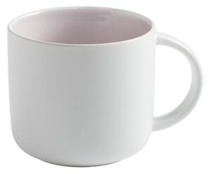 Biały kubek porcelanowy z różowym wnętrzem Maxwell & Williams Tint, 440 ml