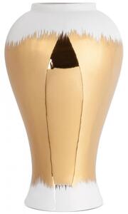 Wazon EUROFIRANY Tala 03 27 x 47 cm Biało-złoty