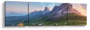 Obraz tęczy nad skałami (170x50 cm)
