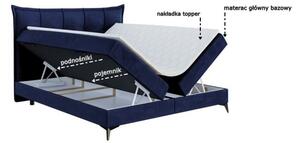 Nowoczesne łóżko kontynentalne z pikowanym zagłówkiem FOXY 140x200