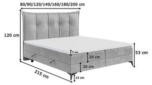 Oryginalne łóżko kontynentalne z wezgłowiem FOXY 90x200