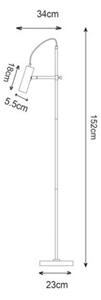Lampa stojąca podłogowa nowoczesna czarna tuba 152 cm 1xGU10 50W TENSO Zuma Line