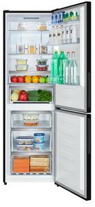 Lodówka HISENSE RB390N4GBE No frost 186cm Czarna (szkło) Licowane drzwi Szuflada z niższą temperaturą