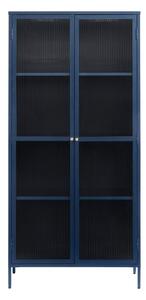 Ciemnoniebieska metalowa witryna 90x190 cm Bronco – Unique Furniture