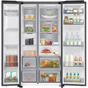 Lodówka SAMSUNG RS70F64KEFEO AI Side by Side No Frost 178.4cm Grafitowa stal Podajnik wody Kostkarka