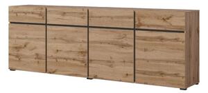 Komoda CROSS 4D4S 225cm dÄ b wotan/czarna