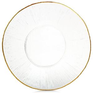 Talerz obiadowy płytki szklany złoty patera 30 cm