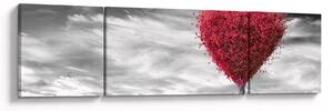 Obraz - serce z koroną drzewa (170x50 cm)