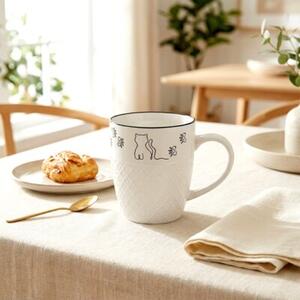 Kubek porcelanowy biały KOTEK 380 ML