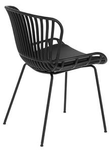 Czarne krzesło ogrodowe ze stalową konstrukcją Kave Home Surpik