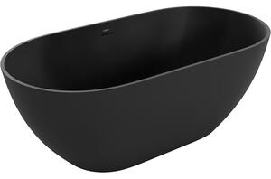 Mexen Rimini wanna wolnostojąca z konglomeratu 150 x 75 cm, czarna mat - 57241507570