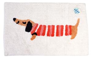 Czerwono-biały dywanik łazienkowy 52,5x83 cm Sausage Dog – Rex London
