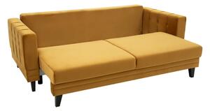 Sofa rozkładana musztardowa LUIS