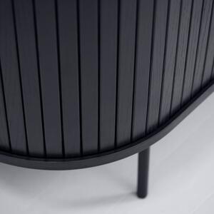 Czarna szafka pod TV w dekorze dębu 120x56 cm Nola – Unique Furniture