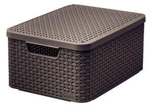 Koszyk do przechowywania z pokrywką Style Box M V2 + LID - DBR210 Ciemno brązowy